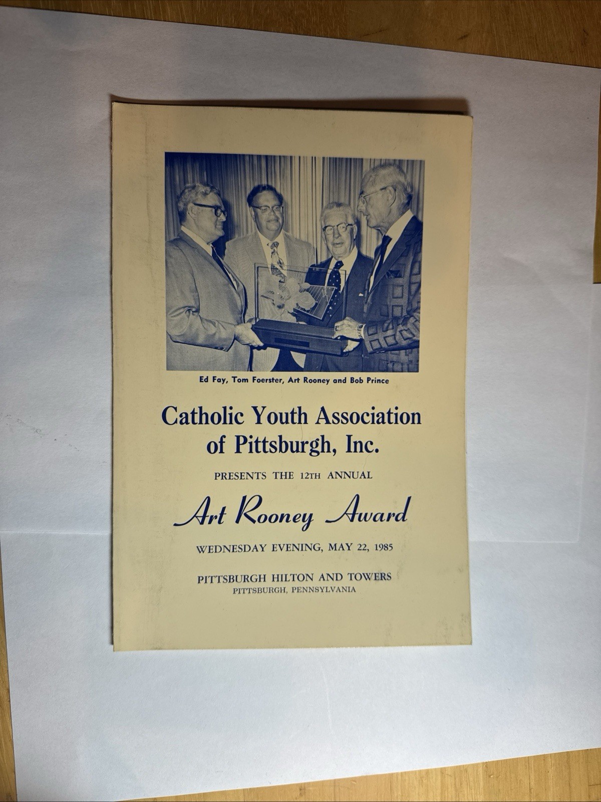 1985 Pittsburgh Steelers Art Rooney Award Program PICS of D. Marino, W. Stargell