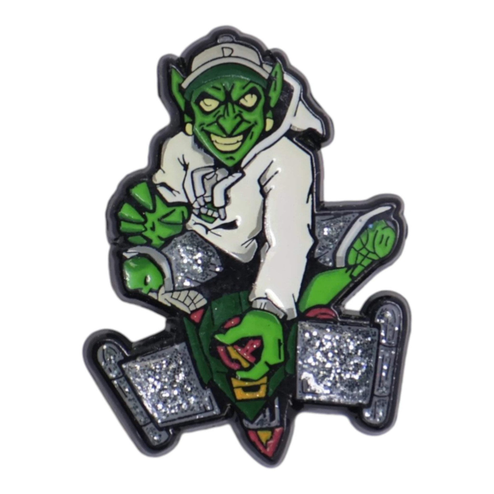 Goblin in Hoodie Face Graphic Pin