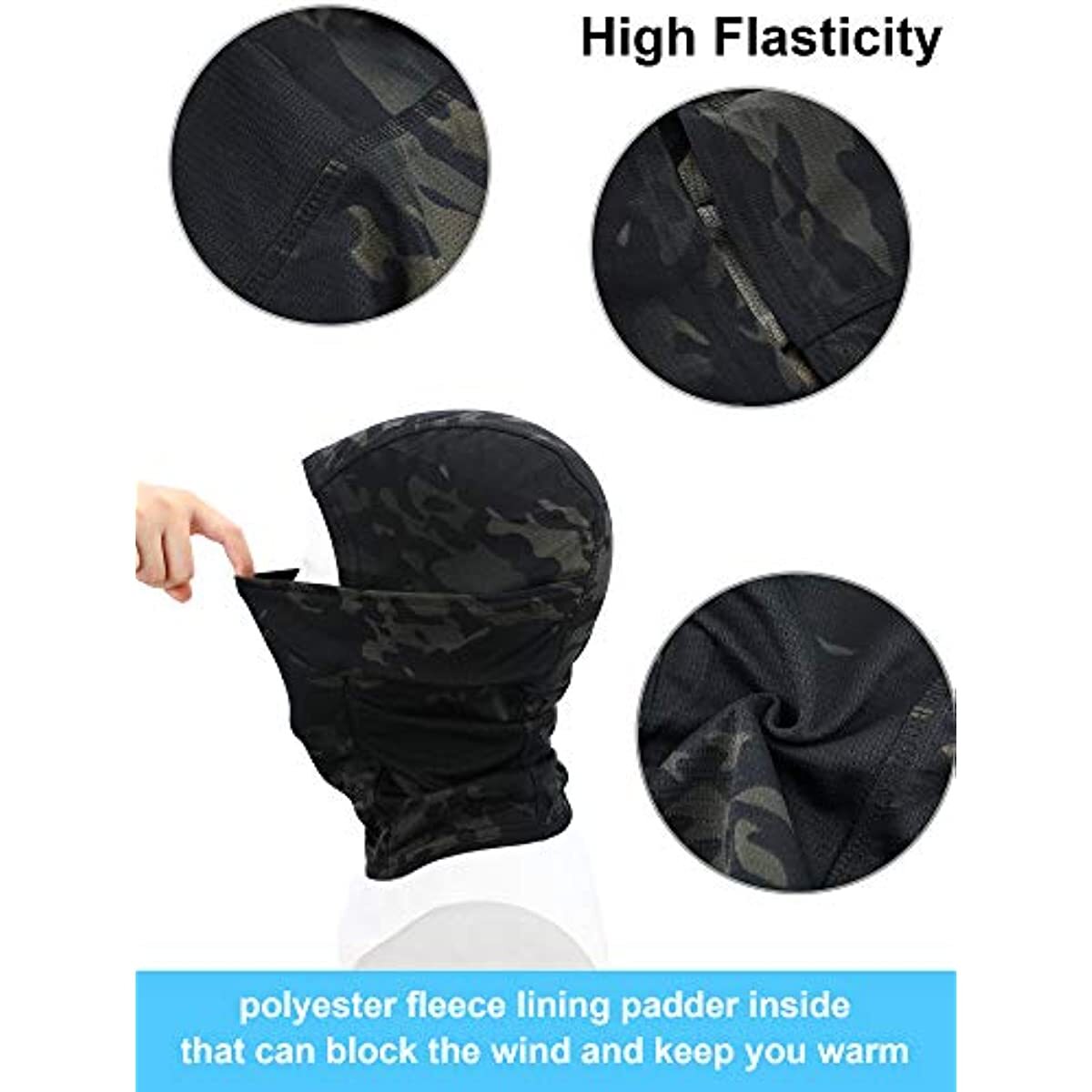 Camo Balaclava Face Mask UV Protection Ski Sun Hood Tactical Cover for Men Women