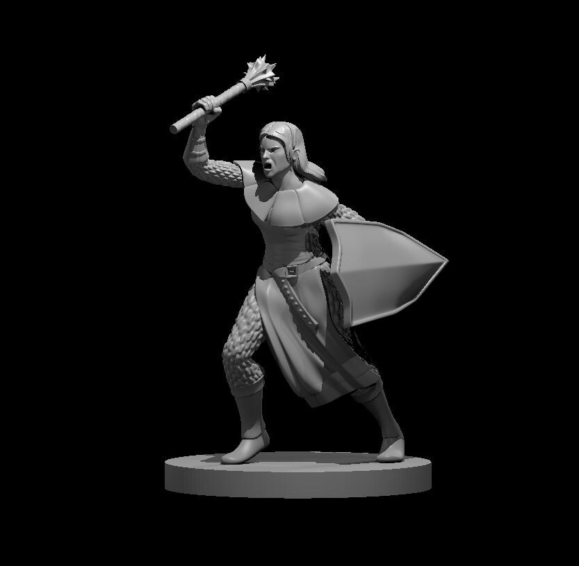 Priest Female Commoner NPC 28mm Scale DND D&D Tabletop Mini