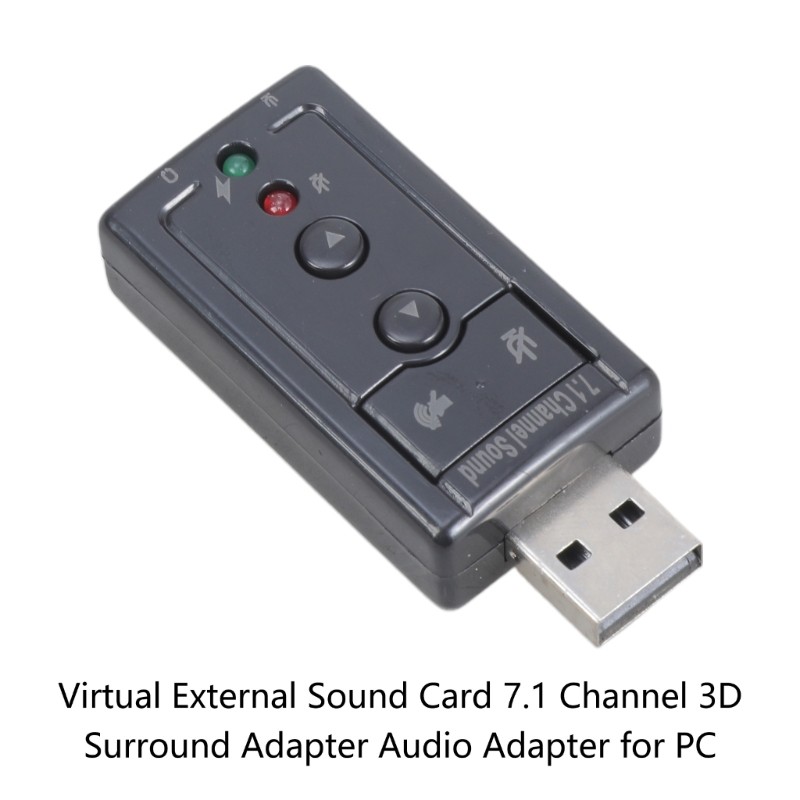 External Sound Card USB 2 Virtual 7.1 Surround Sound Adapter for Windows