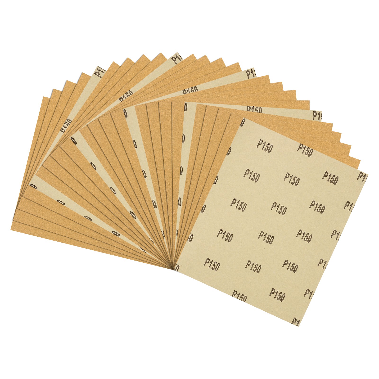 25pcs Sand Papers - [9 x 11 Inch x 150 Grits] Alumina Sandpaper Sheets Gold