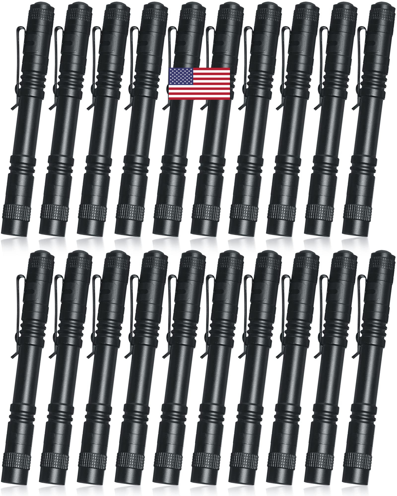 1/ 20 x LED Flashlight Clip Mini Light Penlight Pocket Portable Pen Torch Lamps