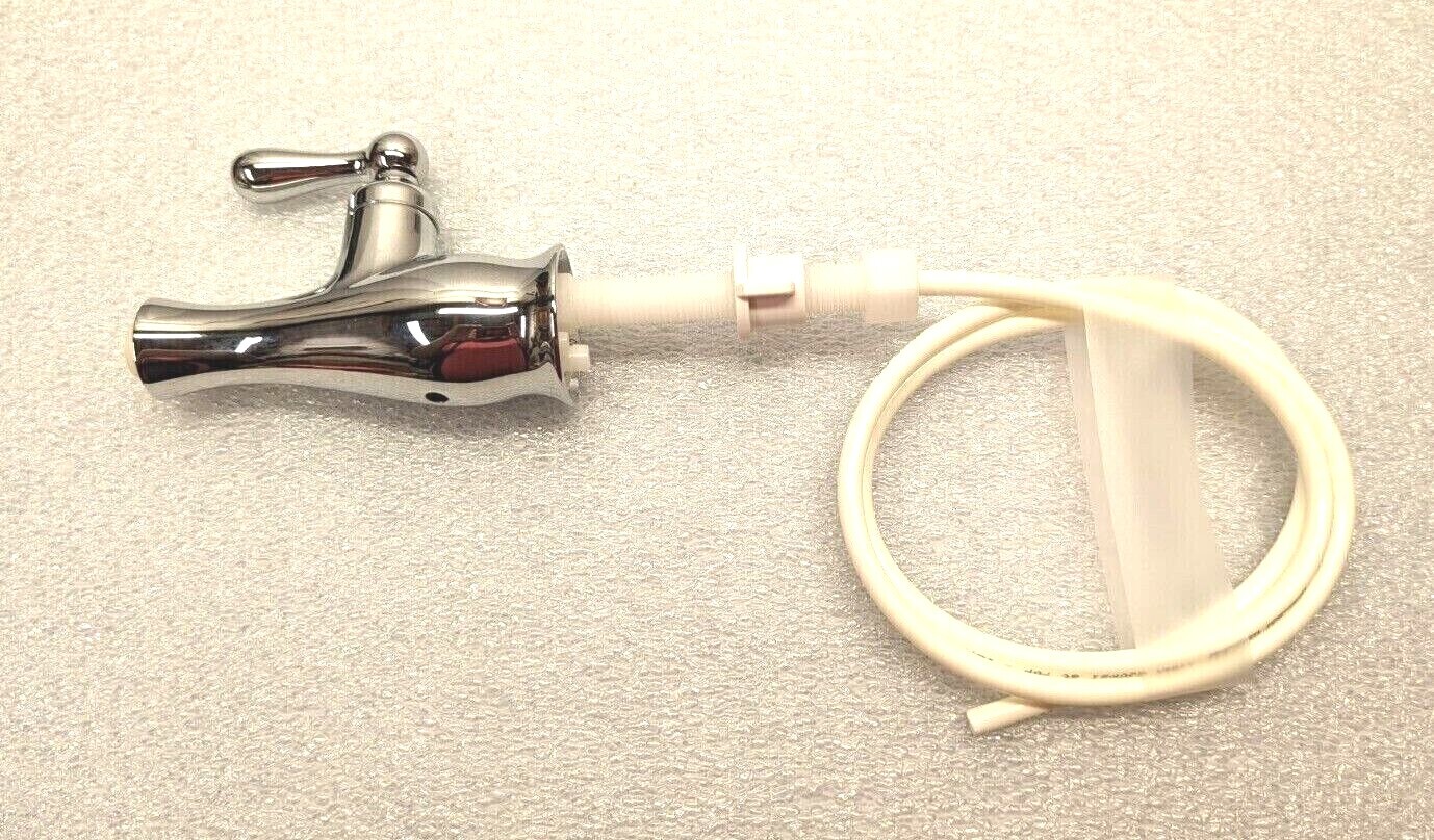 2x Plumbing Valve Chrome Plated - Counter Wall Valve Body with Connection Hose