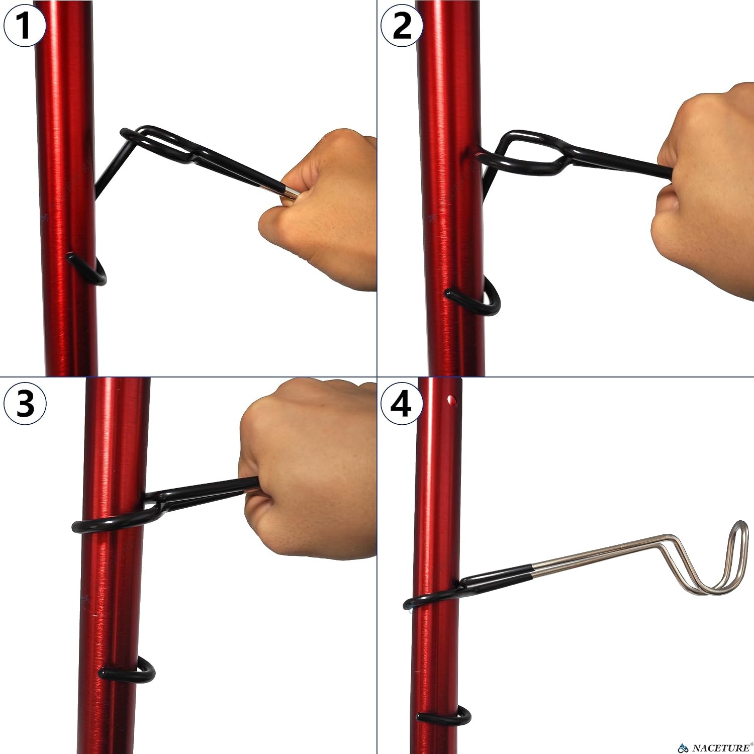 Heavy Duty Lantern Pole Hook 2 Pack Clamp On Hanger Clip Camping Light