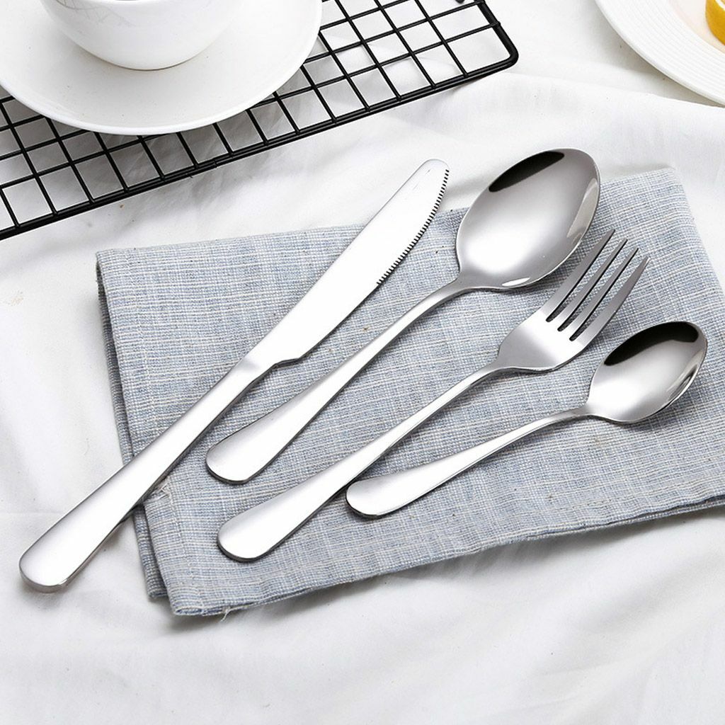 4pcs/Set Silverware Set Flatware Cutlery Sets Stainless Steel Knife Fork Spoon
