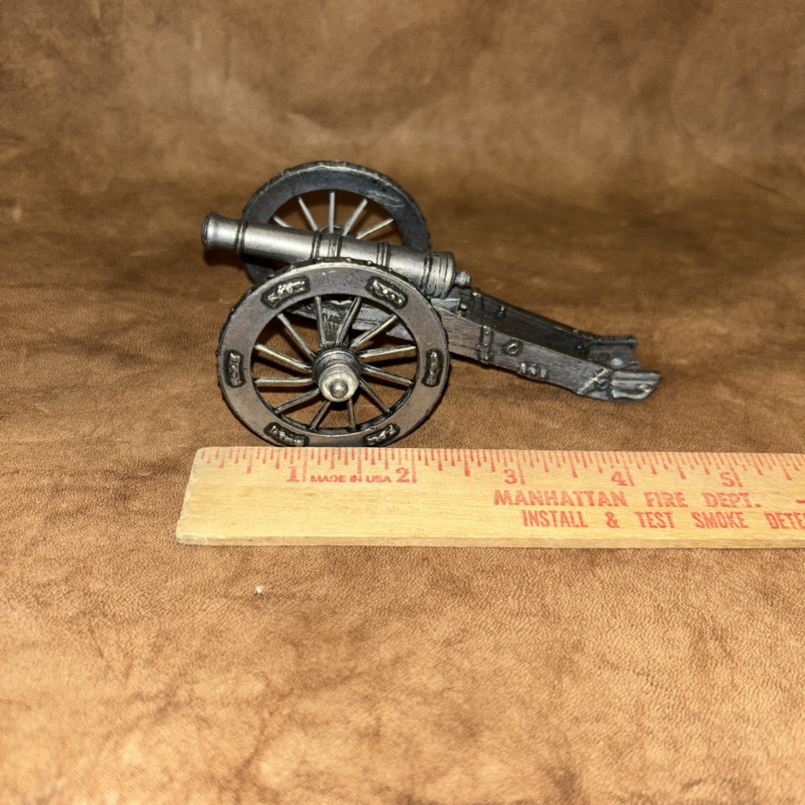 Vintage Pewter Civil War Replica Cannon In Very Good Condition Hard To Find 3