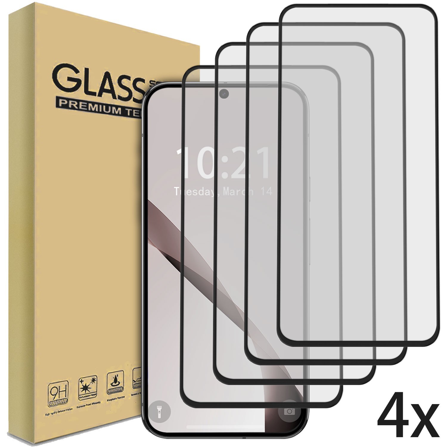 For Google Pixel 10/Pro/Pro XL Case Clear Full Screen Protector Tempered Glass