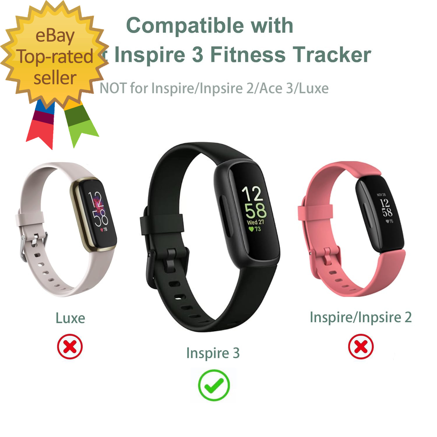 Charger Cable Replacement for Fitbit Inspire 3 (2 Pack/3.3Ft)