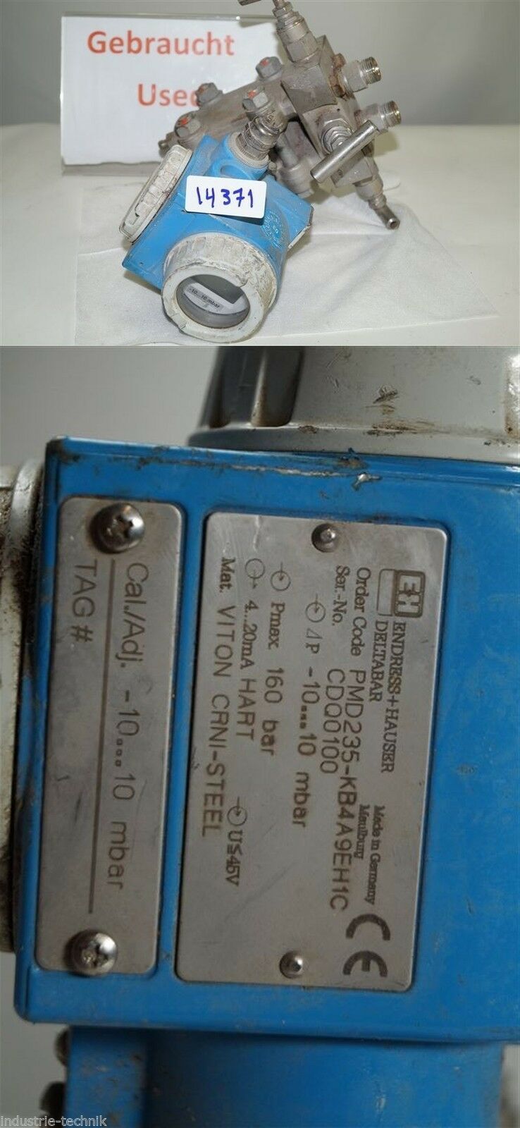 Endress Hauser Deltabar Pmd235-Kb4A9Eh1C