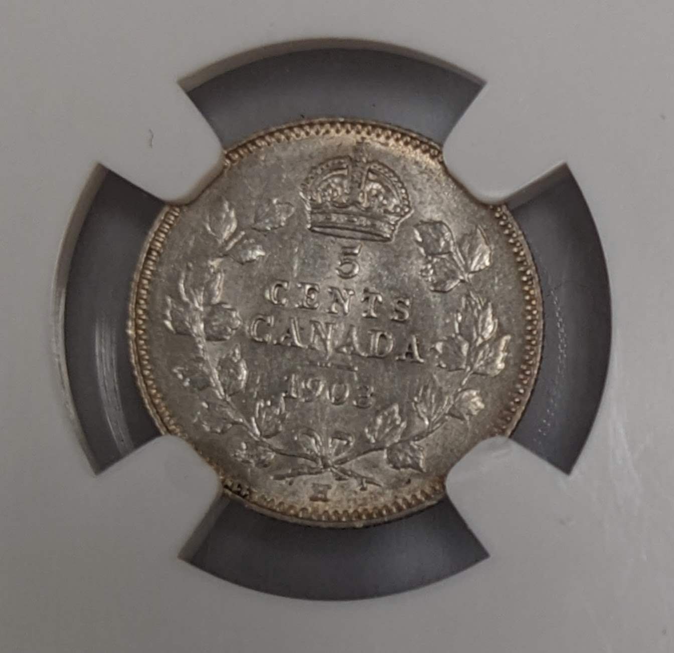 1903 H Canada Silver 5c NGC AU 55