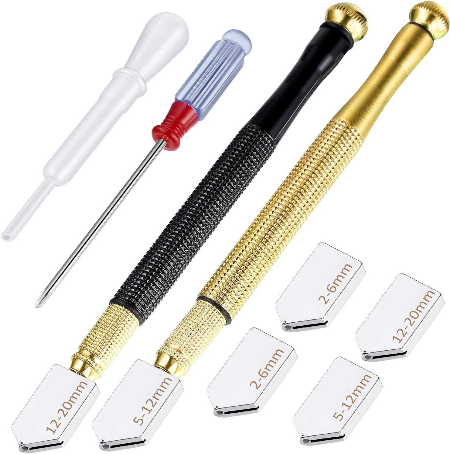 Mudder 9 Pcs Glass Cutter Tool Mirror Cutting with 2-6 Mm, 5-12 Mm,...