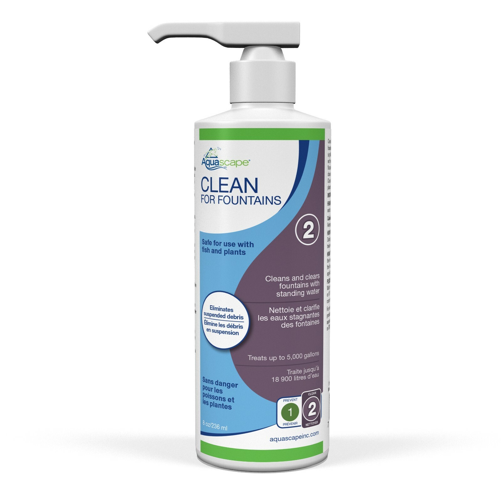 AQUASCAPE #96077 CLEAN for FOUNTAINS 8 oz /236 ml Treats up to 5,000 gallons