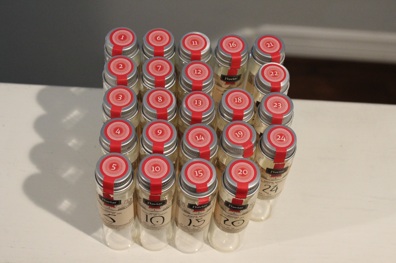 23 Empty Small Glass Storage WHISKEY Vials with Screw Cap 50ml Mini Jars USED