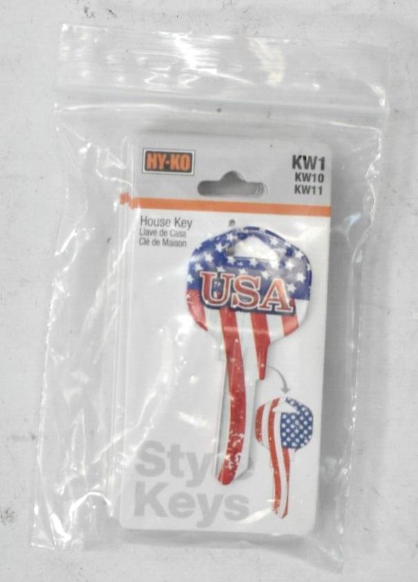 Lot of 5 Hy-Ko House Key Blanks USA Styled Fourth Of July KW1 KW10 KW11