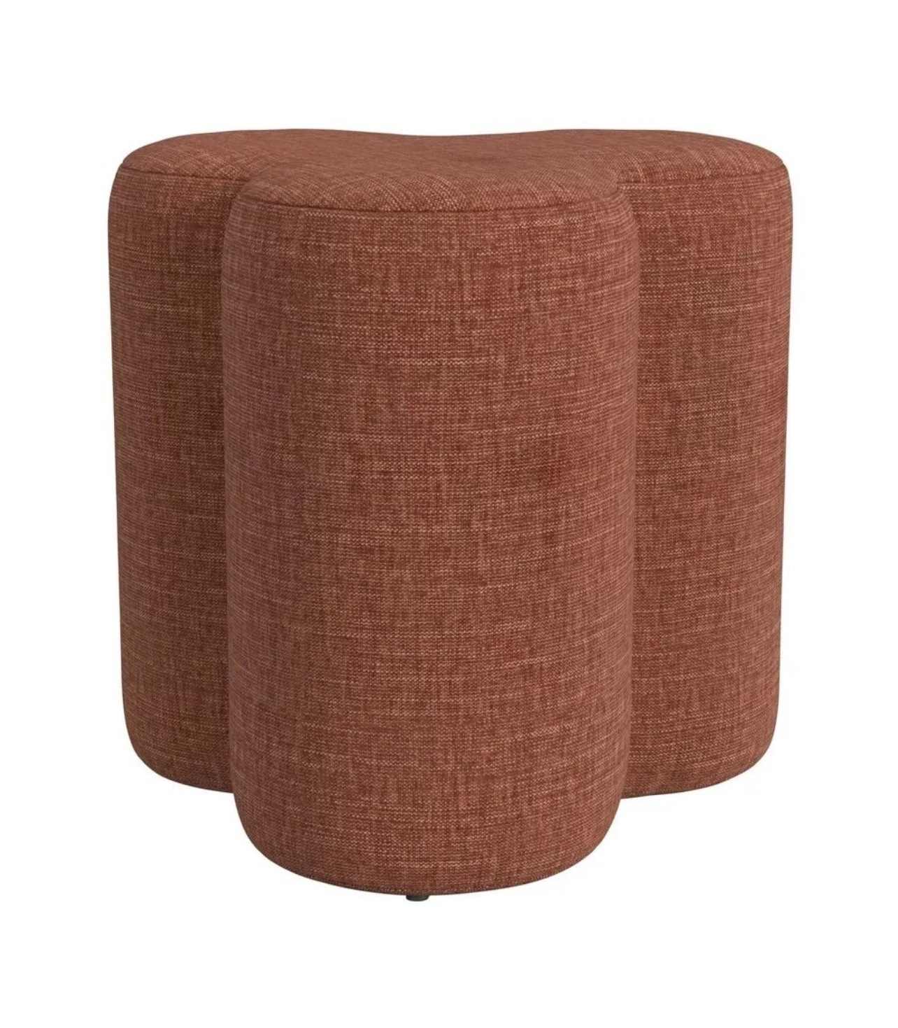 New Homepop Rust Chenille Clover Shaped Ottoman H 18.25" W 18.25" D 18.25"