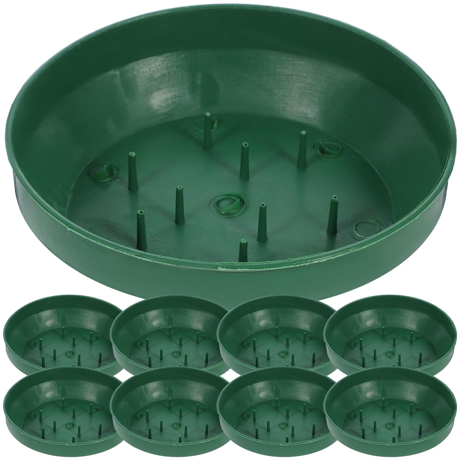 Round Plastic Design Bowl Green 10pcs 5.7inch Diameter Flower Arrangement Bas...