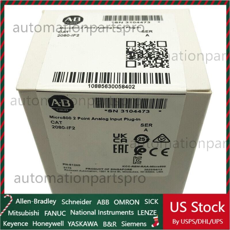 New AB 2080-IF2 Allen-Bradley Micro800 2 Point Analog Input Plug-In 2080IF2