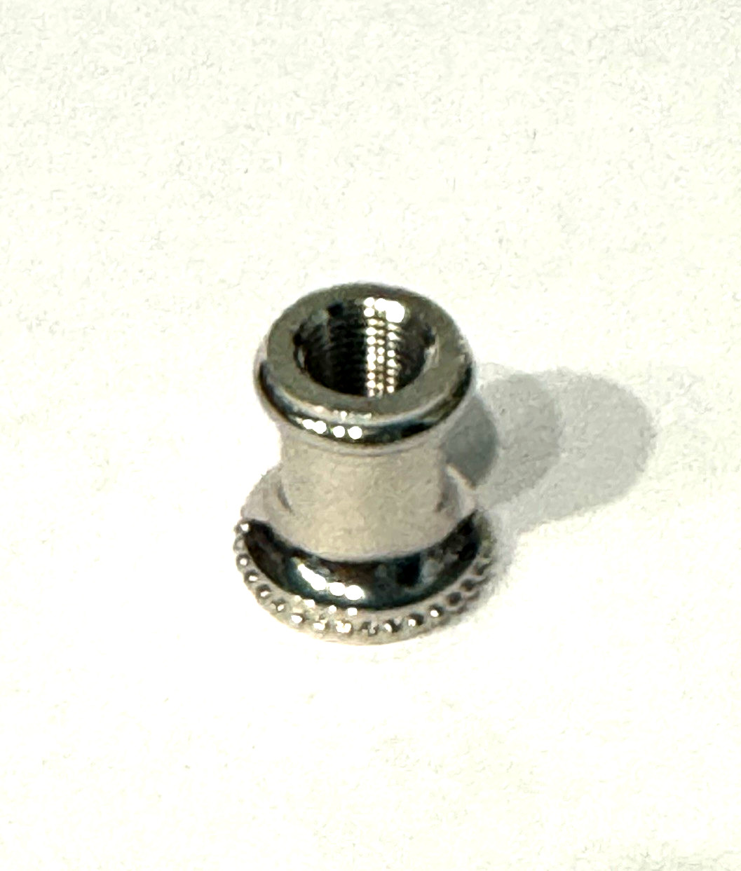 7/8" Nickel Plated Solid Brass Beaded Neck Tapped 1/8IPS spindle coupling