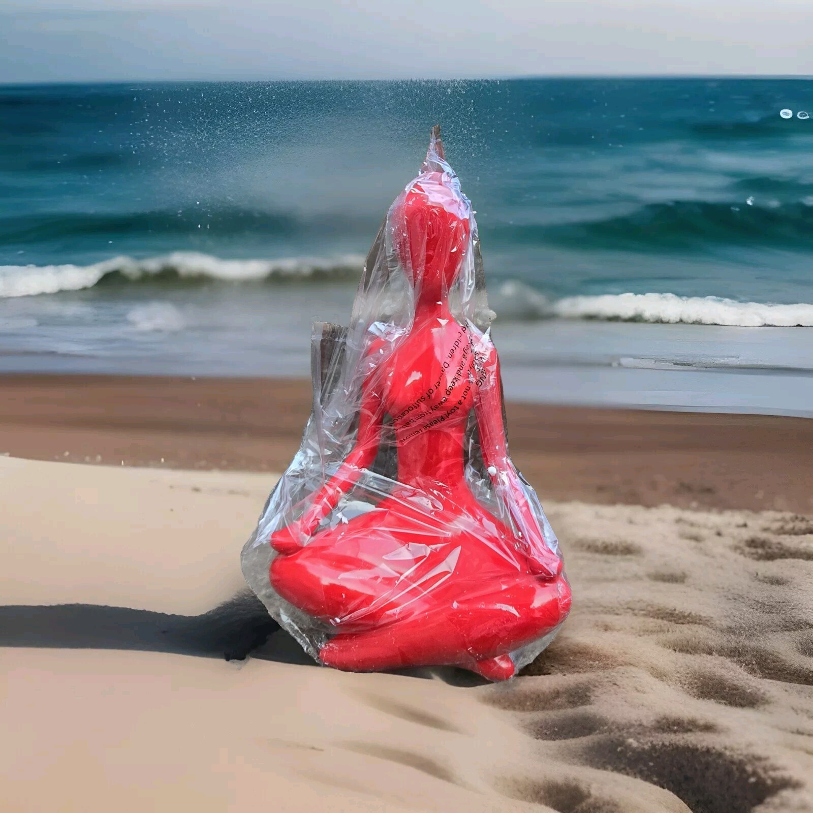 Yoga Lady Statues for Room Decor, Table Decoration RED