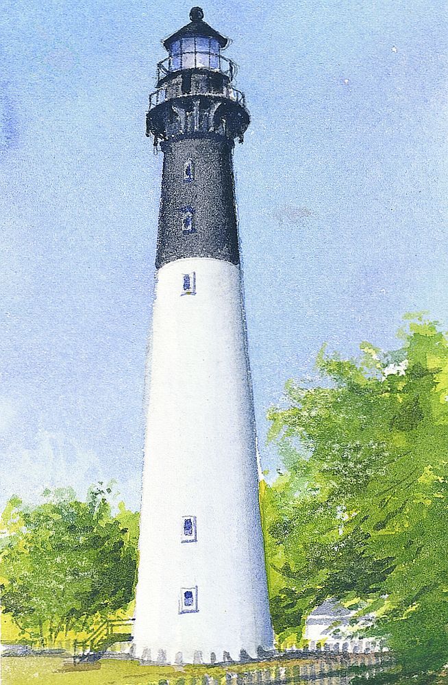 Hunting Island Lighthouse, South Carolina. Watercolor Notecards