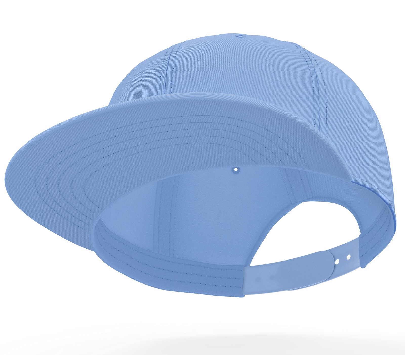 Daxton Classic Blank Snapback Flat Bill Visor Hat Cap One Size, Sky