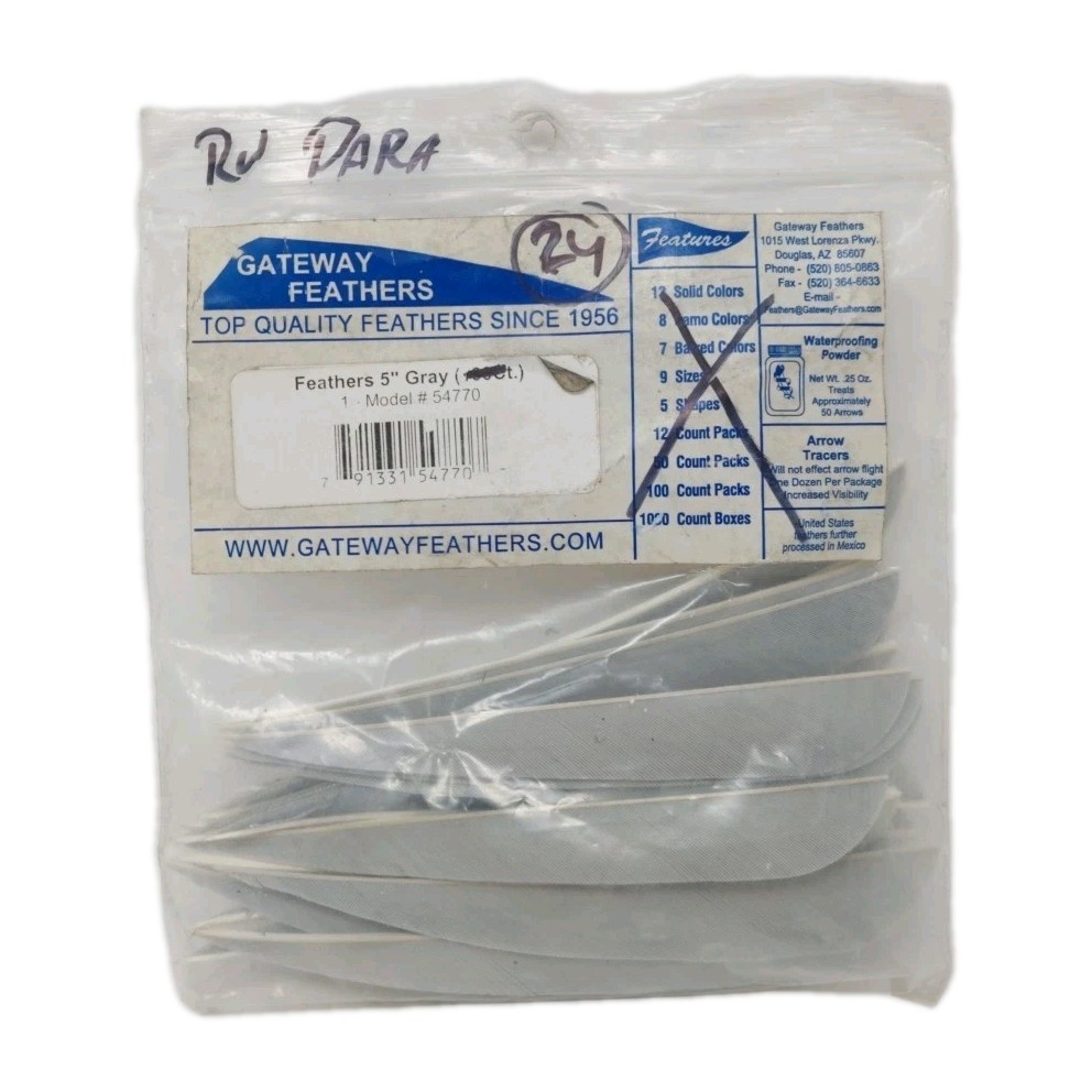 24 Count Gateway Feathers 5" Right Wing: Parabolic Gray
