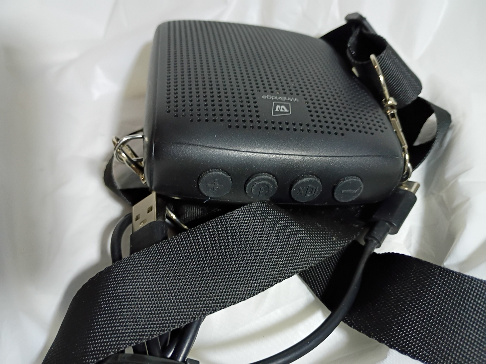 WinBridge Voice Amplifier Portable Speaker w/ Strap USB-C Cable Only Black