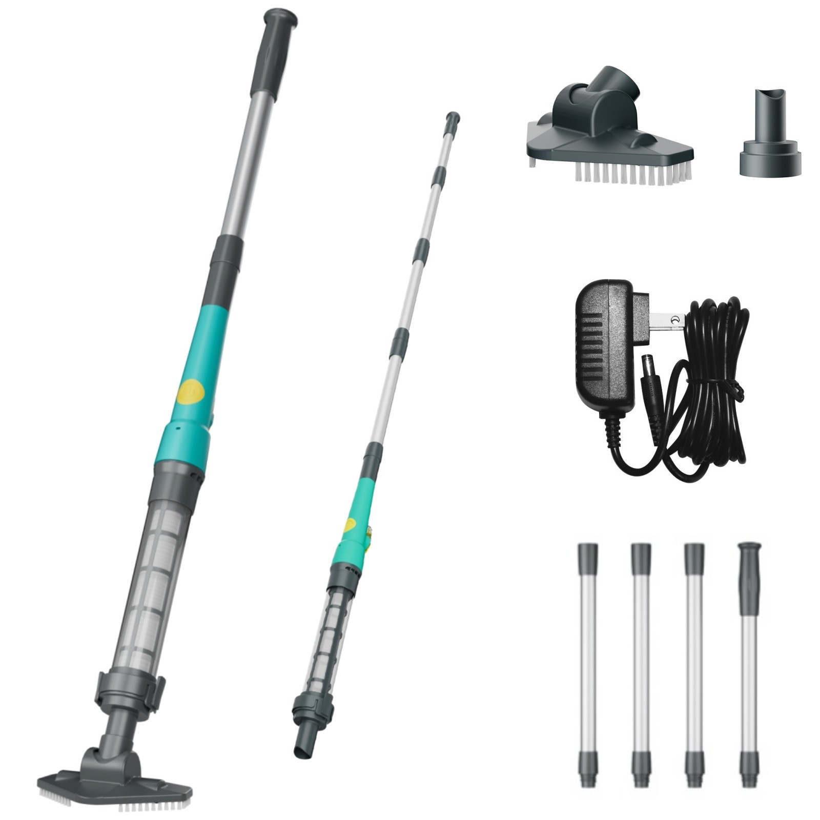 Cordless Handheld Pool Cleaner Rechargeable Pool Vacuum Adjustable Green