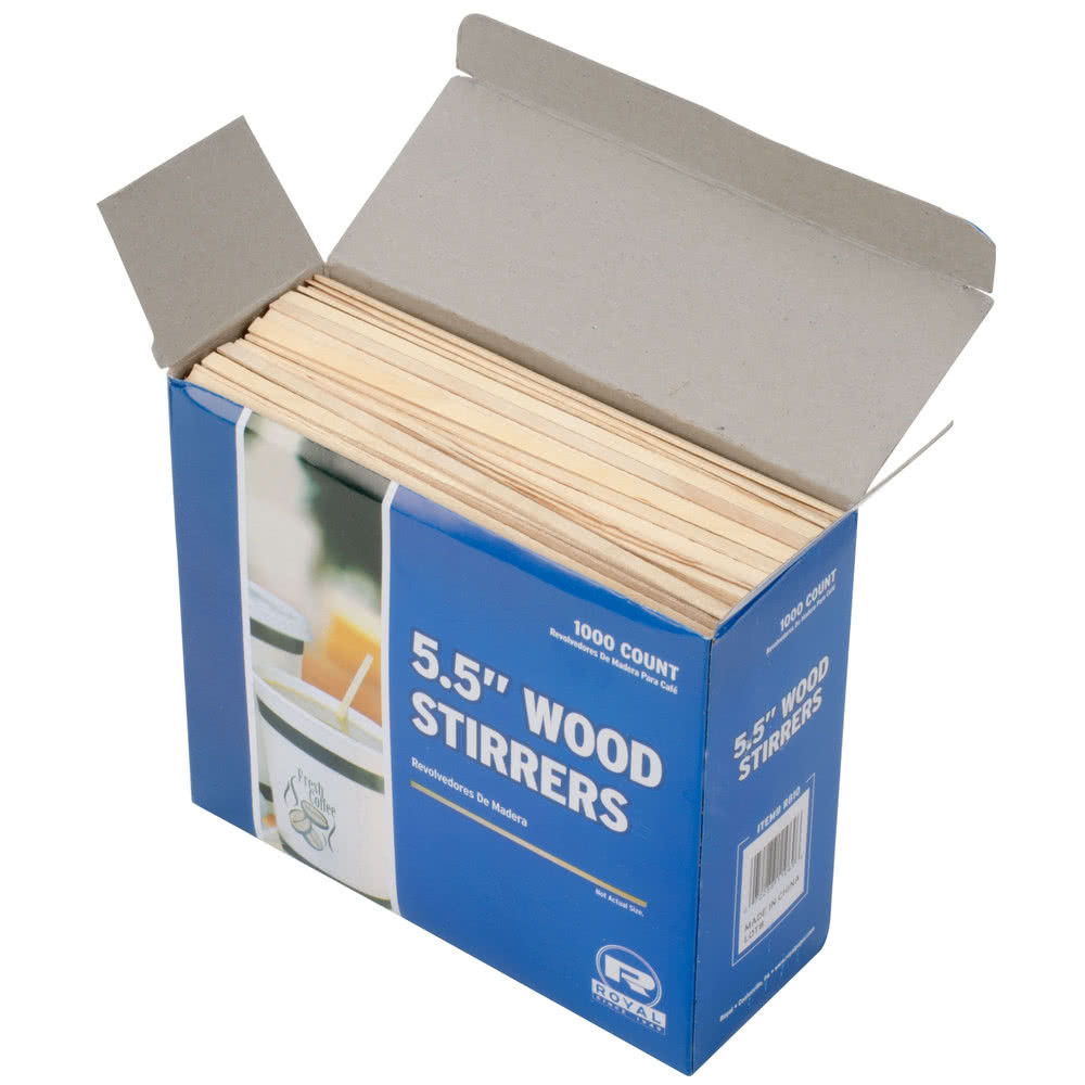 Royal Wood Coffee Stirrers 1000 5.5" Eco Friendly FREE SHIPPING USA ONLY