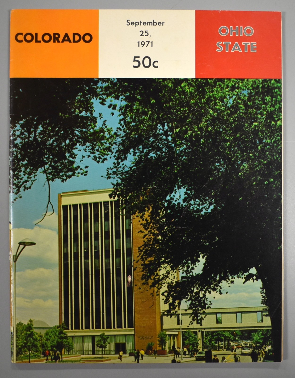 University Of Colorado vs Ohio State September 25th 1971 Official Game Program
