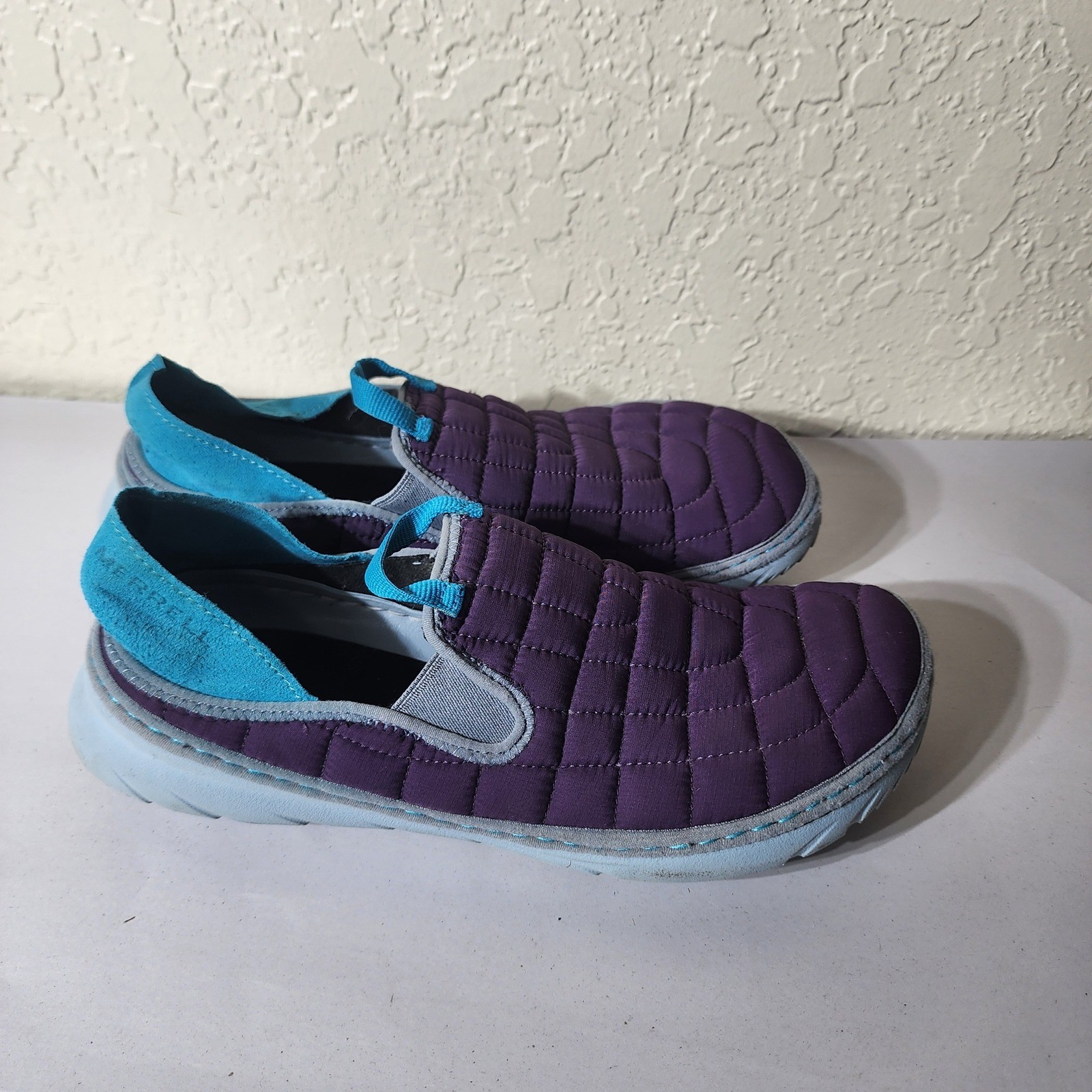 Merrell Hut Moc Purple Turquoise Quilted Slip On Shoes J002218 Womens 10