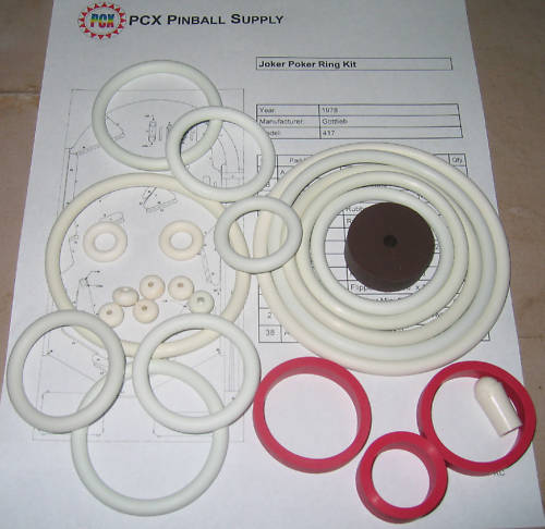 1978 Gottlieb Joker Poker Pinball Rubber Ring Kit