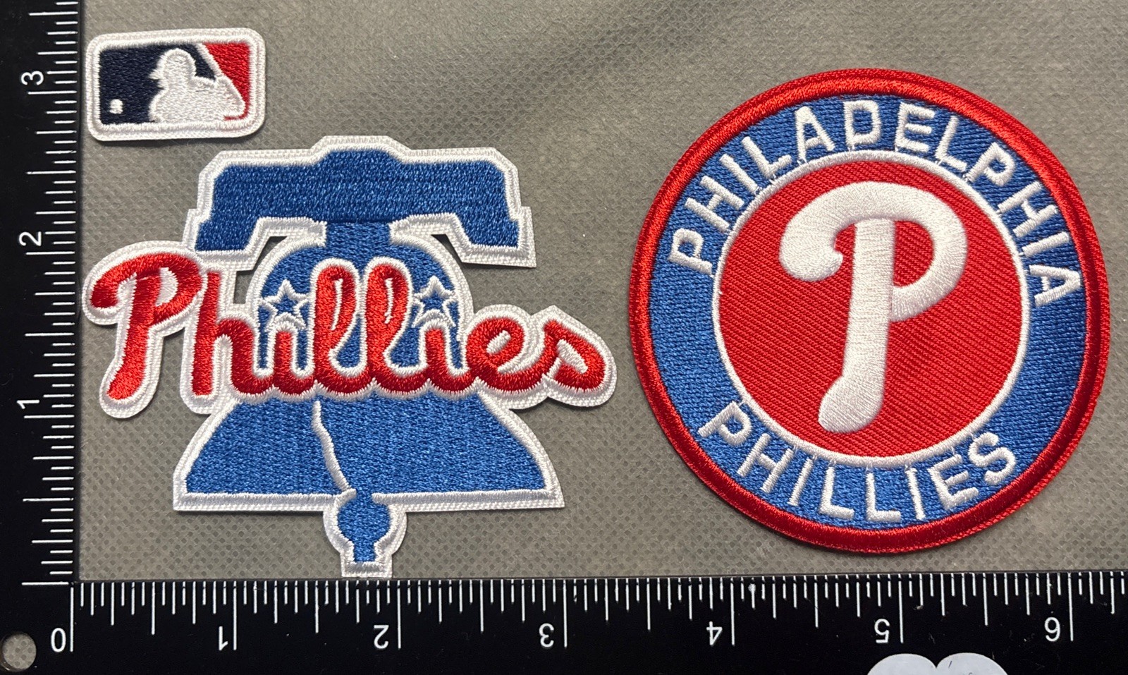 Lot Set 3 Philadelphia Phillies MLB Baseball Iron On Embroidered Patches.