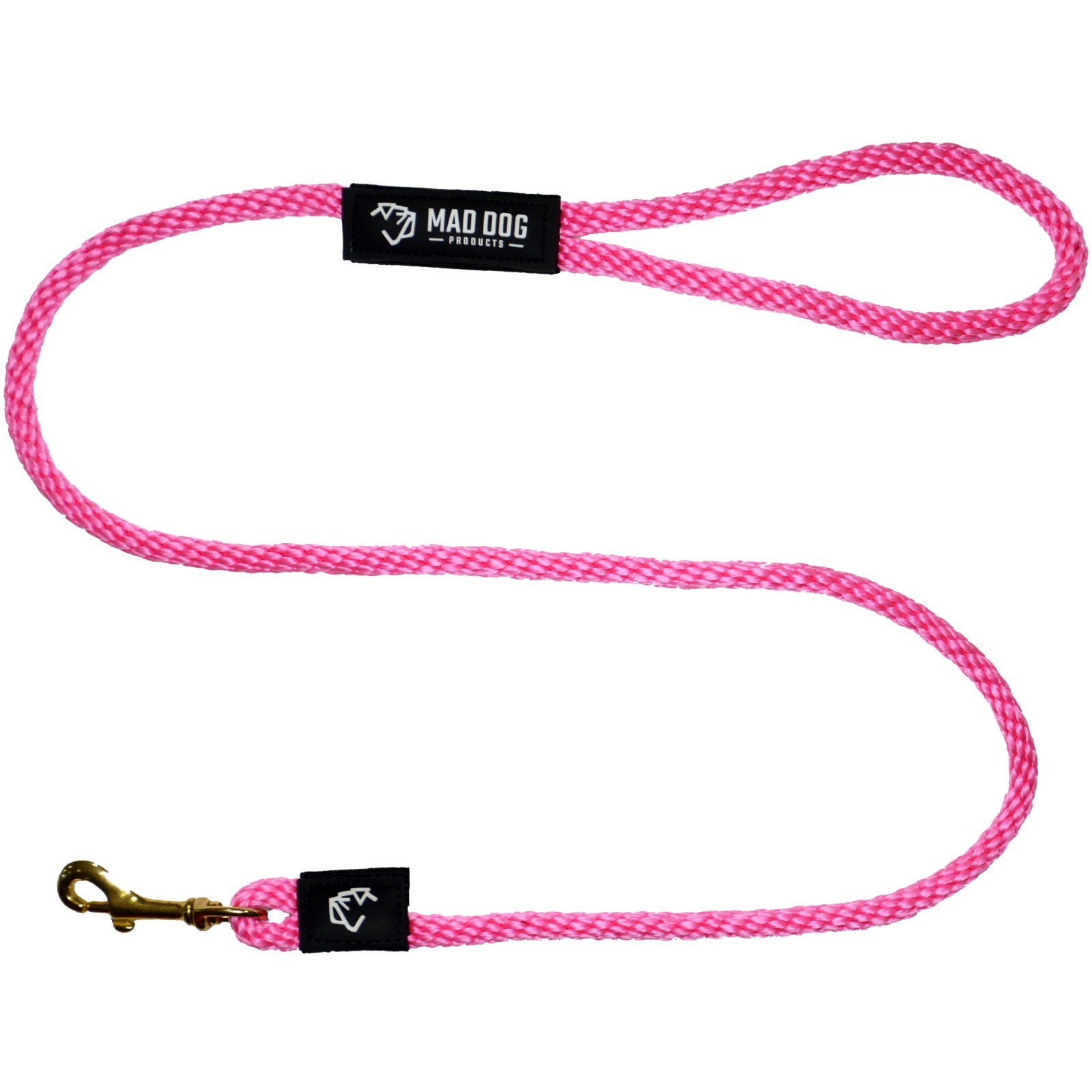 Mad Dog Products Standard Clip Dog Leash 1/2” x 4’ Pink Signature Rope