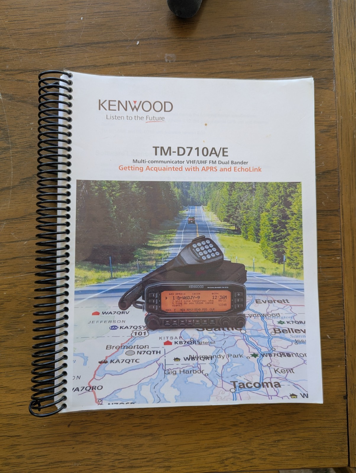 TM-D710A/E Getting Acquainted with APRS and Echolink spiral bound booklet