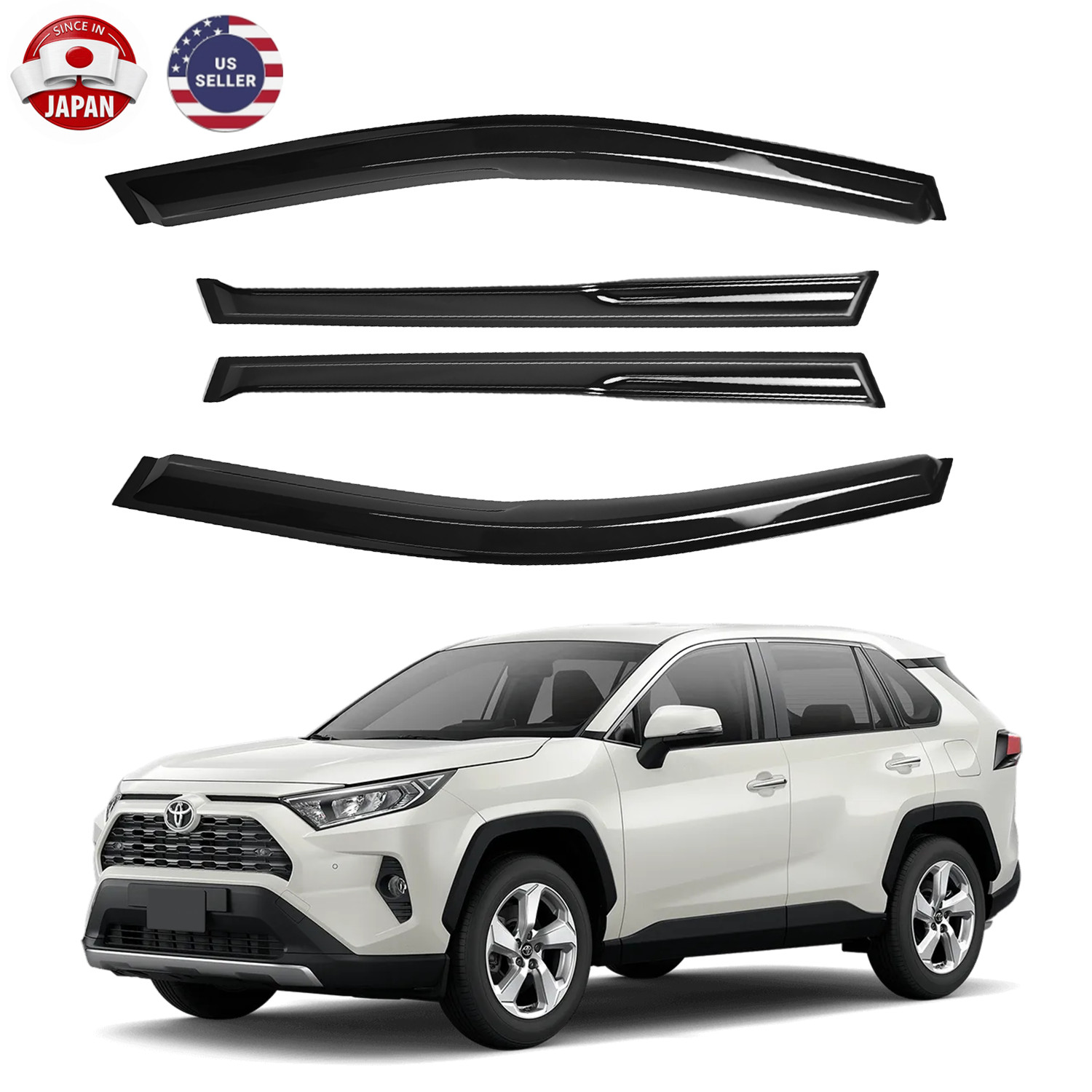 4X For Toyota Rav4 2019-2024 Window Visors Rain Guards Deflector JDM