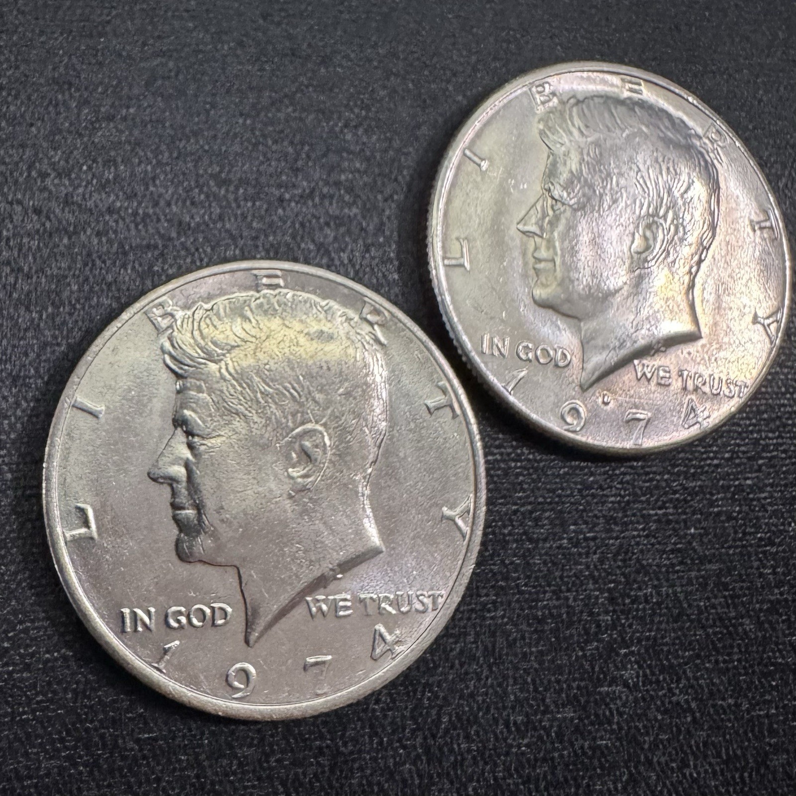 1974 P & D Kennedy Half Dollars, 2ea, BU, Clear Fields, Strong Luster  50-144145