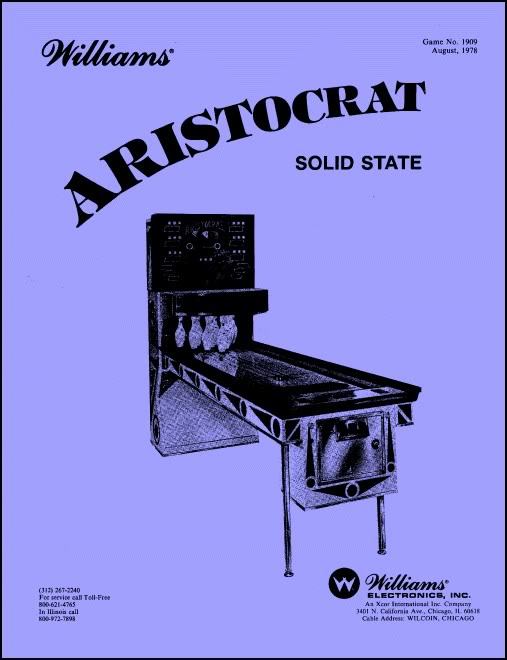Aristocrat Bowling Game Operations/Service/Repair/Troubleshooting Manual rC