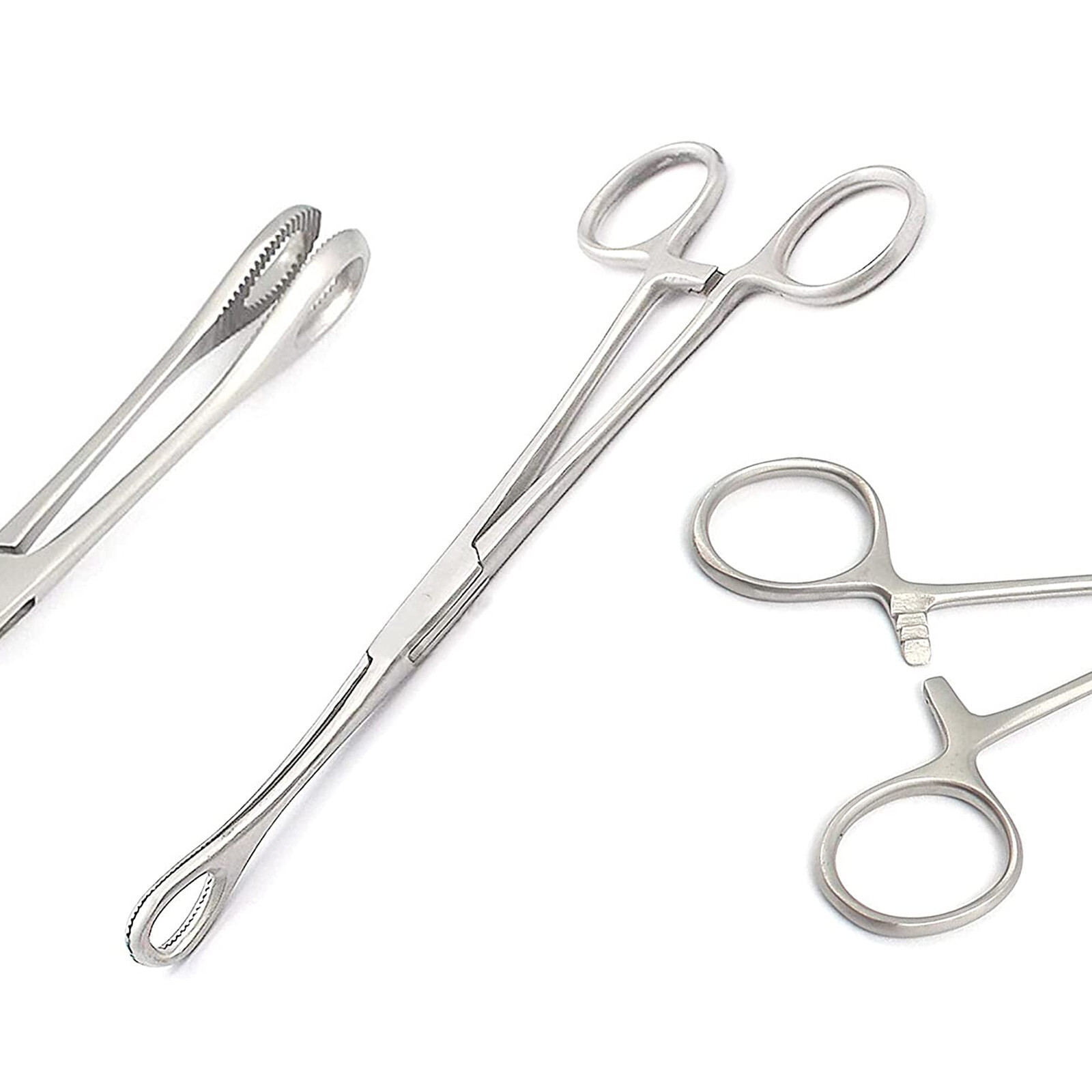 Sponge Forceps 7" Straight Serrated Body Piercing Kit Hemostat Clamp German