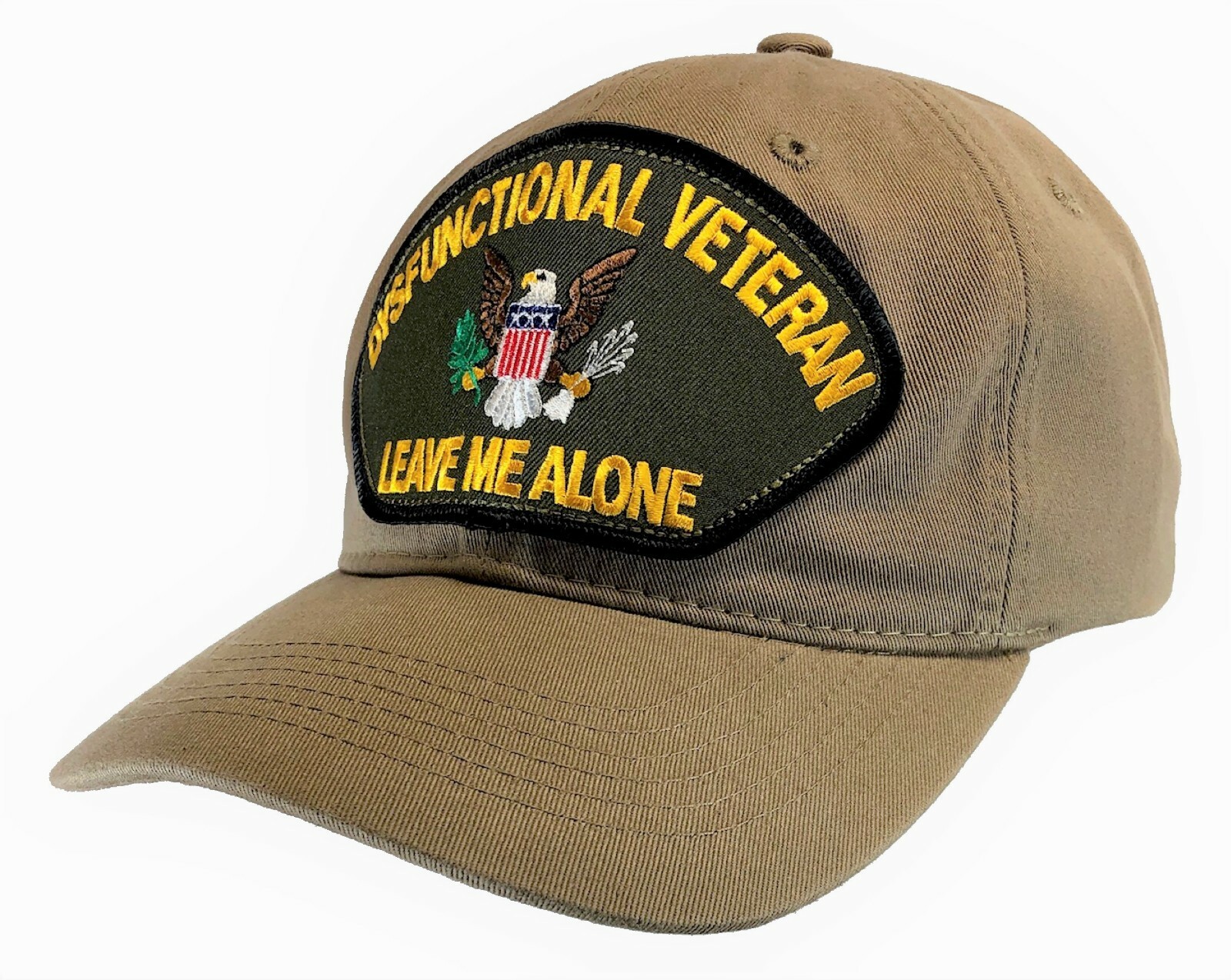 Dysfunctional Veteran "DAD" Hat 100% Cotton Khaki Ball Cap