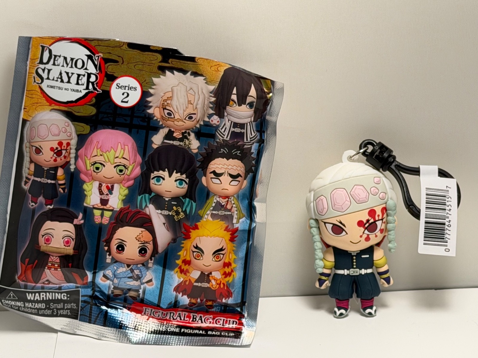 Monogram Anime Demon Slayer Tengen Uzui 3D Foam Bag Clip Keychain Series 2