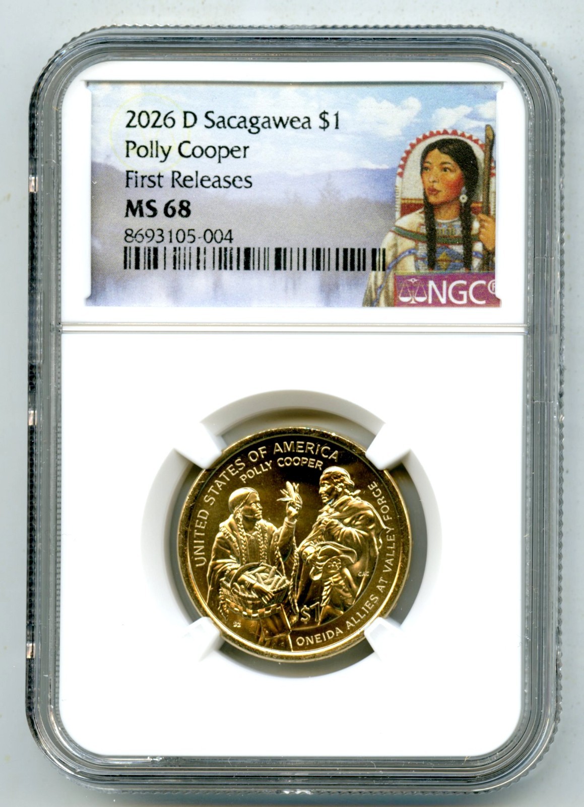 2026 D $1 SACAGAWEA NGC MS68 POLLY COOPER UNCIRCULATED DOLLAR FIRST RELEASES