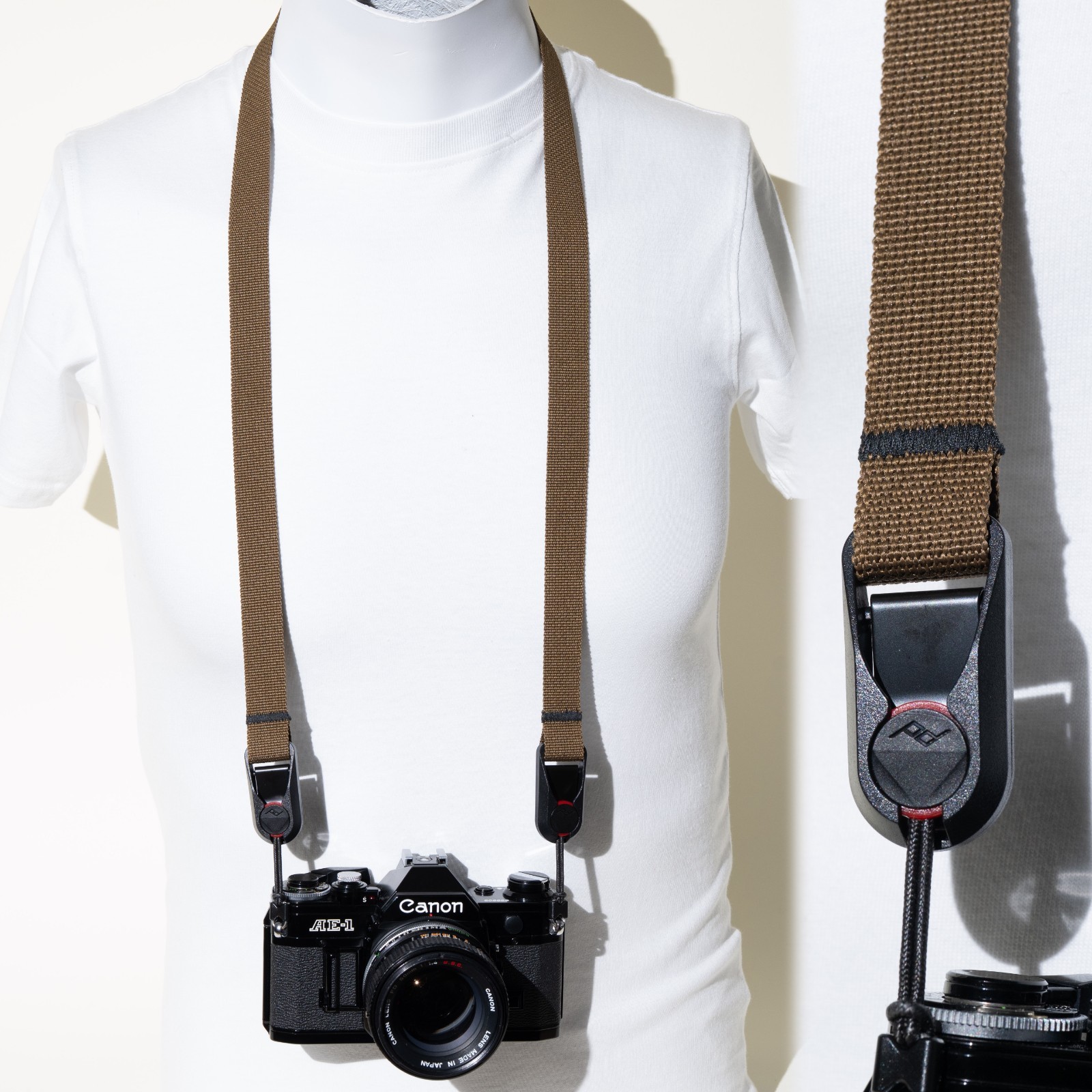 Handmade Copper Brown Nylon Camera Neck Strap 40" + Peak Design Anchors - Custom