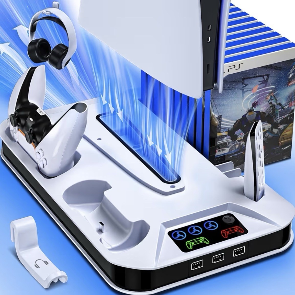 PS5/PS5 Slim Cooling Station with Controller Charging Station for Playstation 5