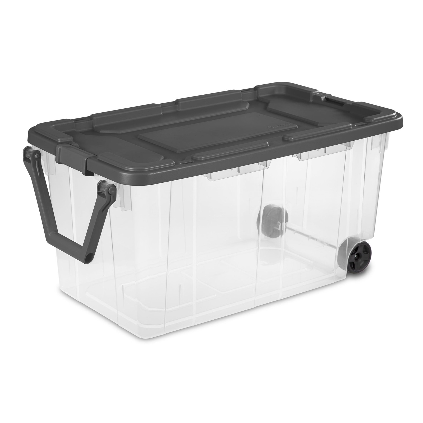 (2 pack 160 Quart Extra-Large Wheeled Storage Bin Clear Storage Container W/