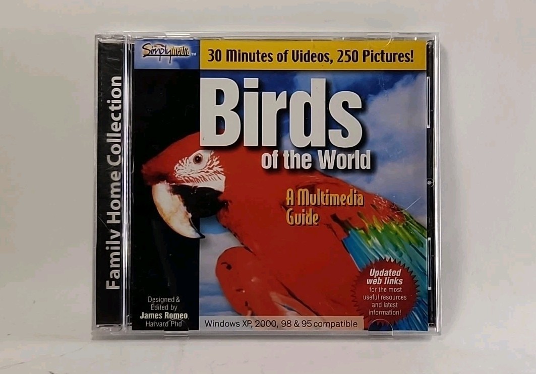 Simply Media Birds of the World CD-Rom PC Multimedia Guide Win XP 4428