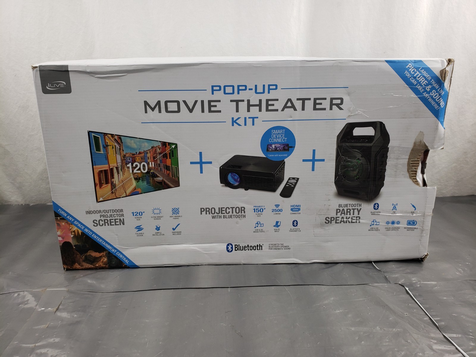 New LED Pop Up Movie Theater Projector Bluetooth Transmitter Speaker and Remote
