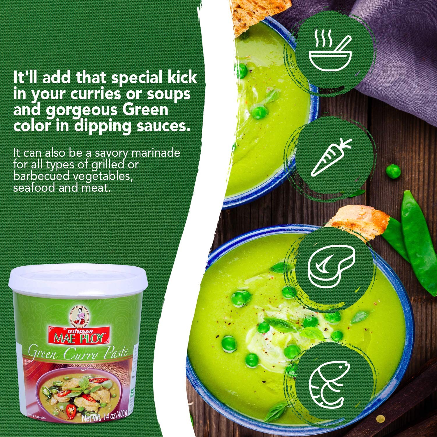 Green Curry Paste, Authentic Thai Green Curry Paste for Thai Curries & Other ...