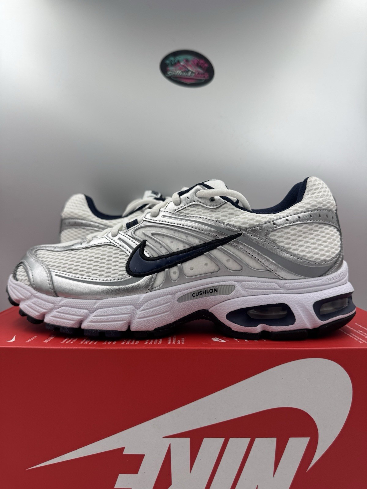 Nike Air Max Moto 2K White Navy Metallic Silver HQ2056-104 Size 10 Women